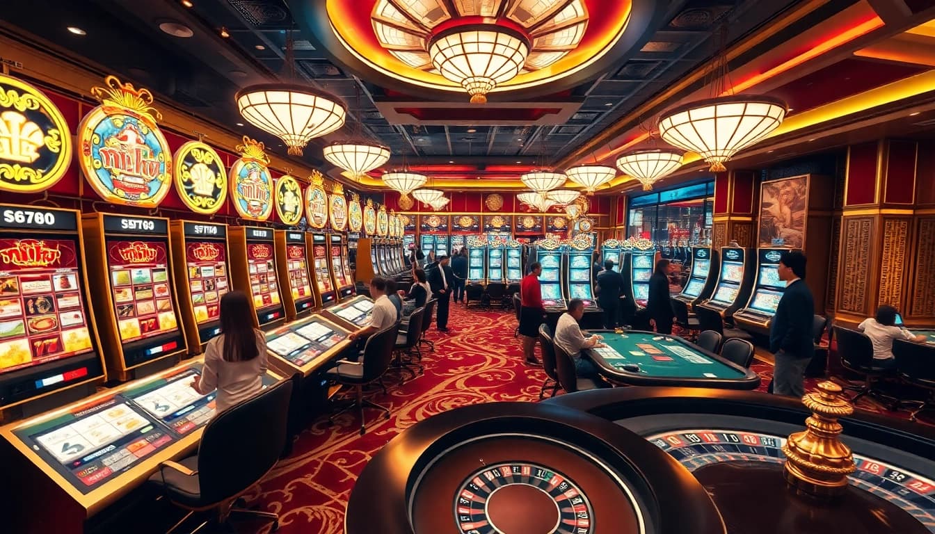 Experience the thrill of nổ hũ with dynamic slot machines and vibrant casino atmosphere.
