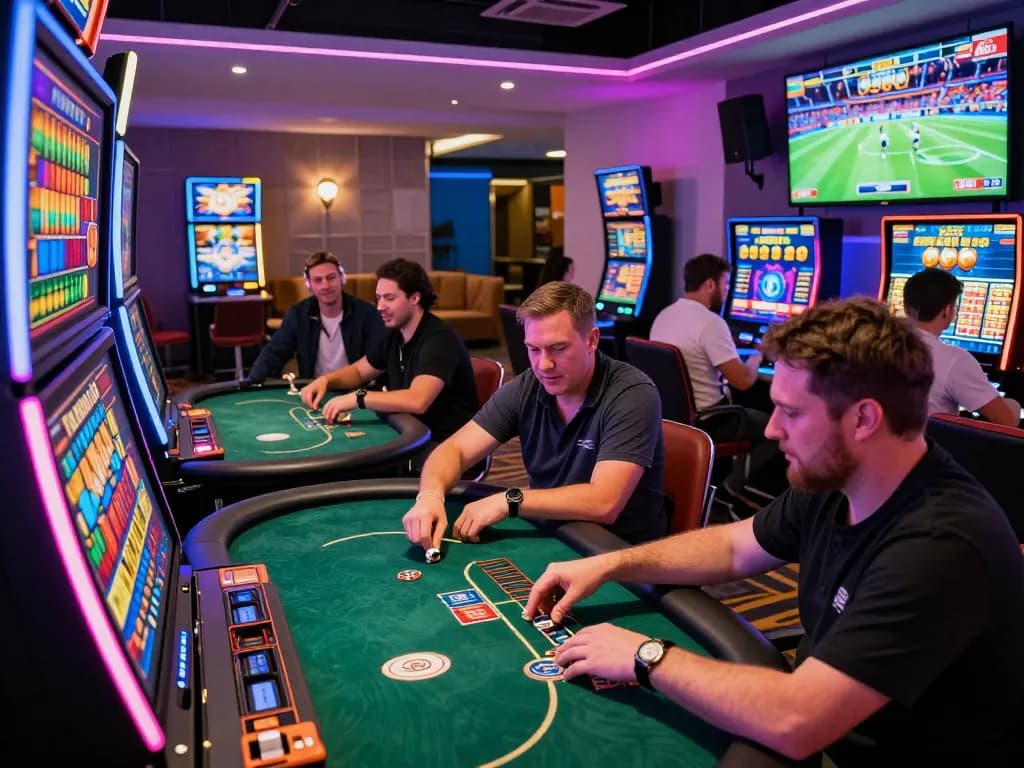 GO8 TRANG CHỦ vibrant online casino scene with players engaged in thrilling games and celebrations.