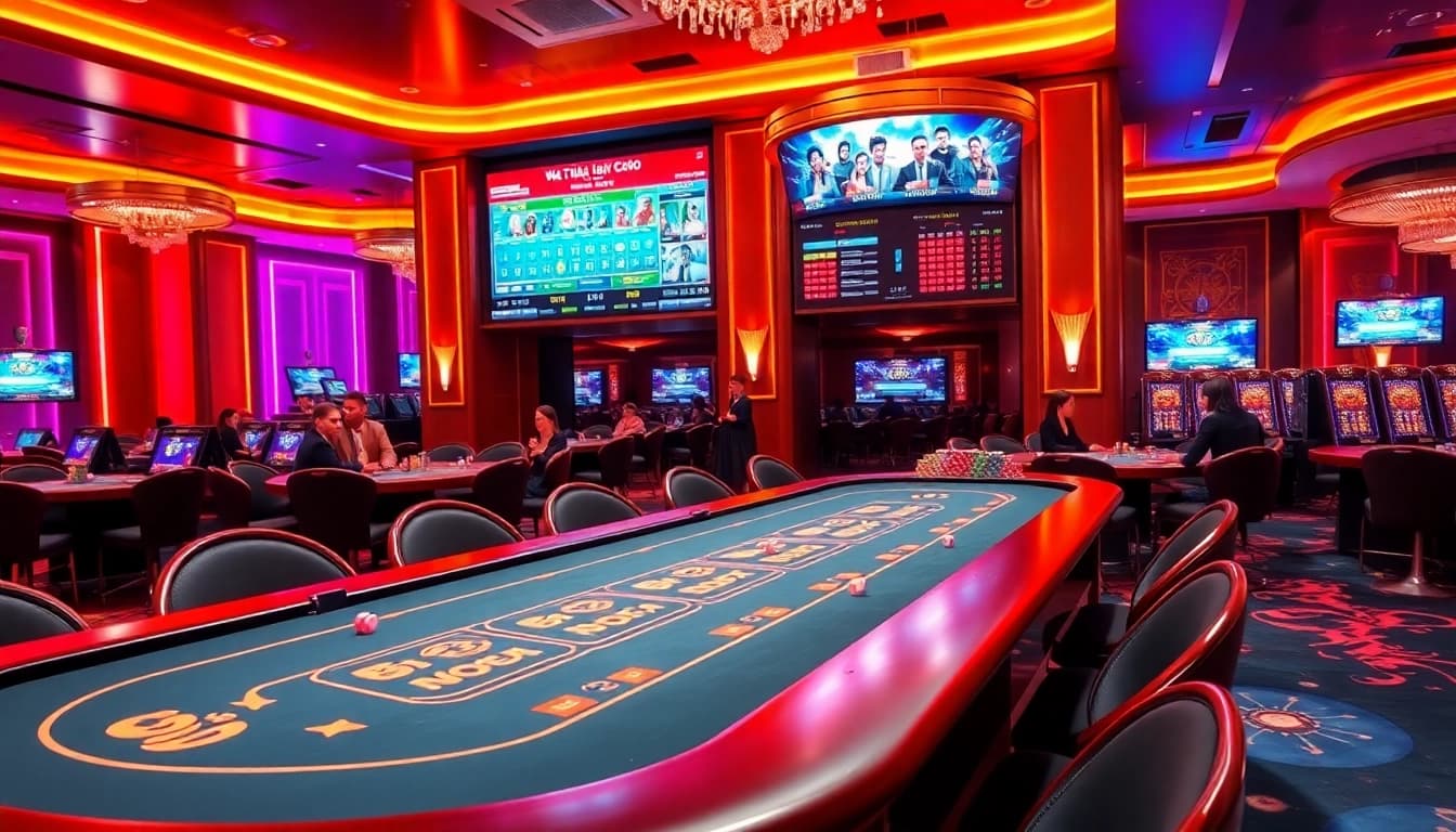 Experience xóc đĩa không cần tải app at a luxurious gaming table with vibrant atmosphere.