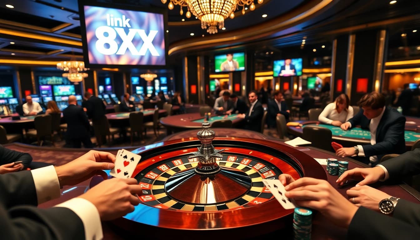 Experience exhilarating gameplay at 8XX, featuring high-stakes poker and roulette.