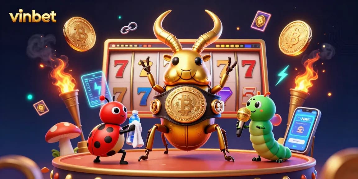 Experience the thrill of vinbet with dynamic gaming action featuring vibrant casino elements and characters.