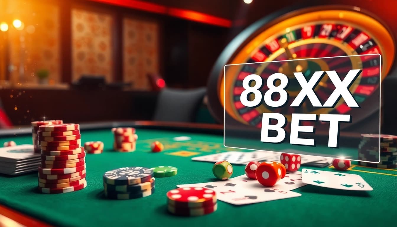 Exciting online gaming atmosphere showcasing 88XX BET experience with vibrant casino elements.