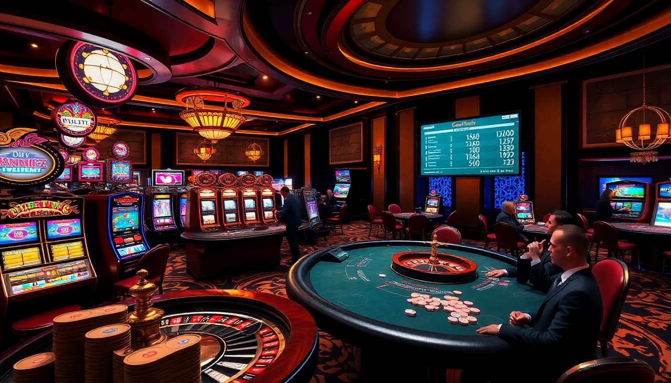 The lively casino scene highlights poker strategy and excitement at https://tylekeo.bio/, showcasing players and gaming elements.