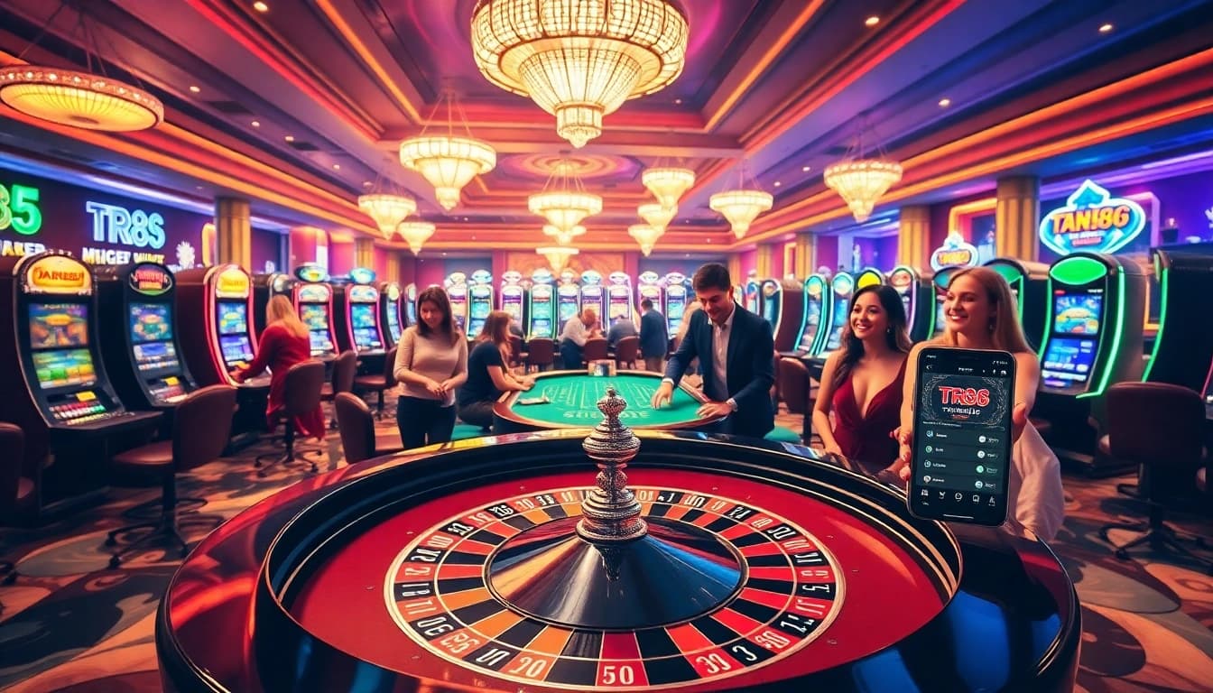 Experience the luxury of gambling at https://mtr888.com/ with vibrant roulette tables and excited players.