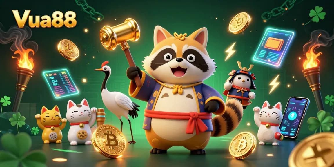 Engage with Vua88 and explore exciting gaming experiences featuring animated characters in a vibrant casino scene.