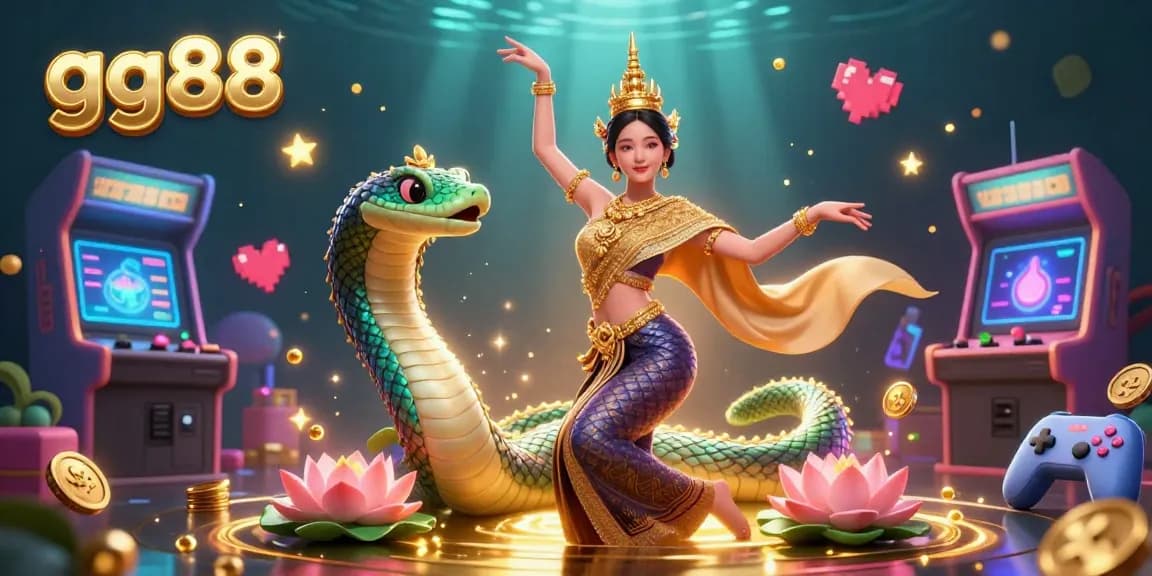 Experience the excitement of gg88 with a colorful scene of gaming and tradition, showcasing unique characters and vibrant elements.