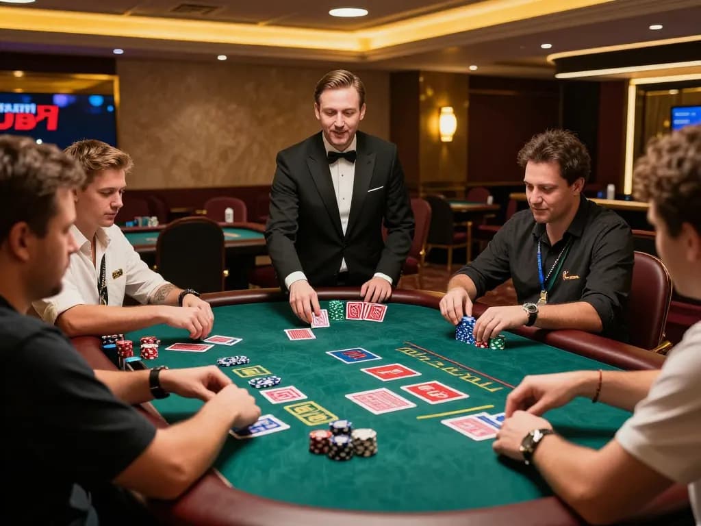 Players engaging in intense blackjack at TR88 live casino, showcasing vibrant atmosphere and strategic gameplay.