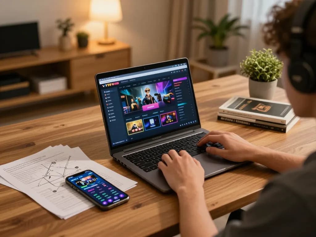 Person winning on v788 WIN platform during a cozy online gaming session at home.