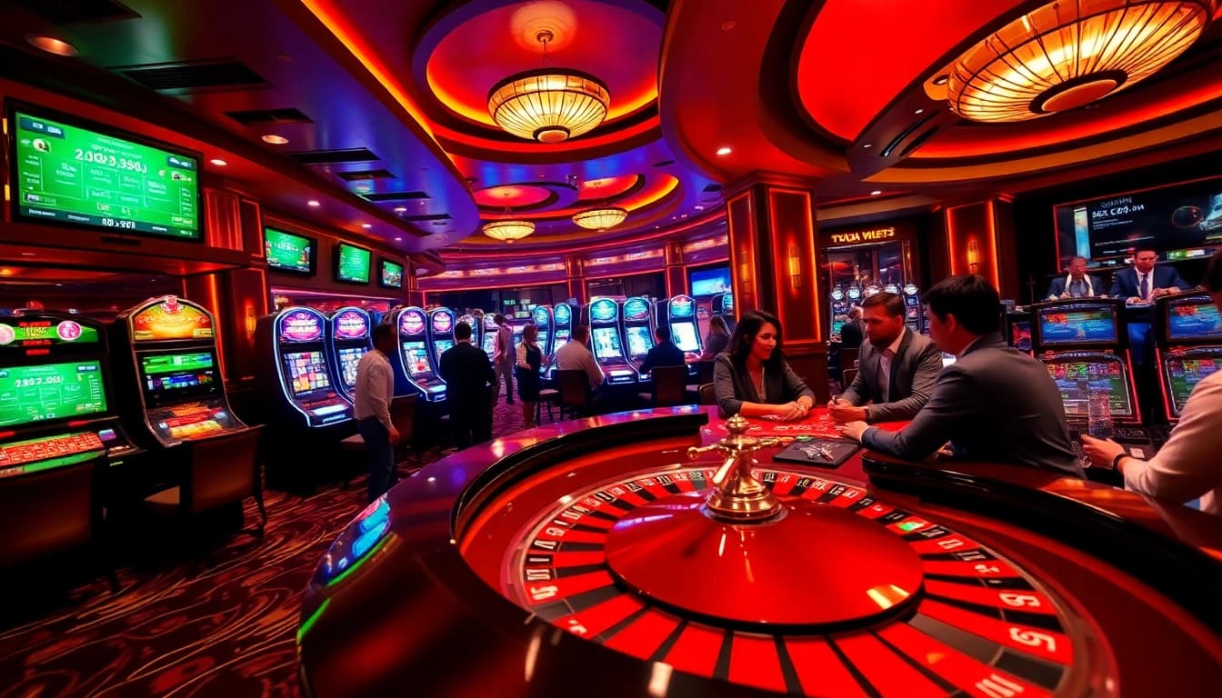 Experience thrilling gameplay at KKWIN with vibrant slot machines and high-stakes poker tables.
