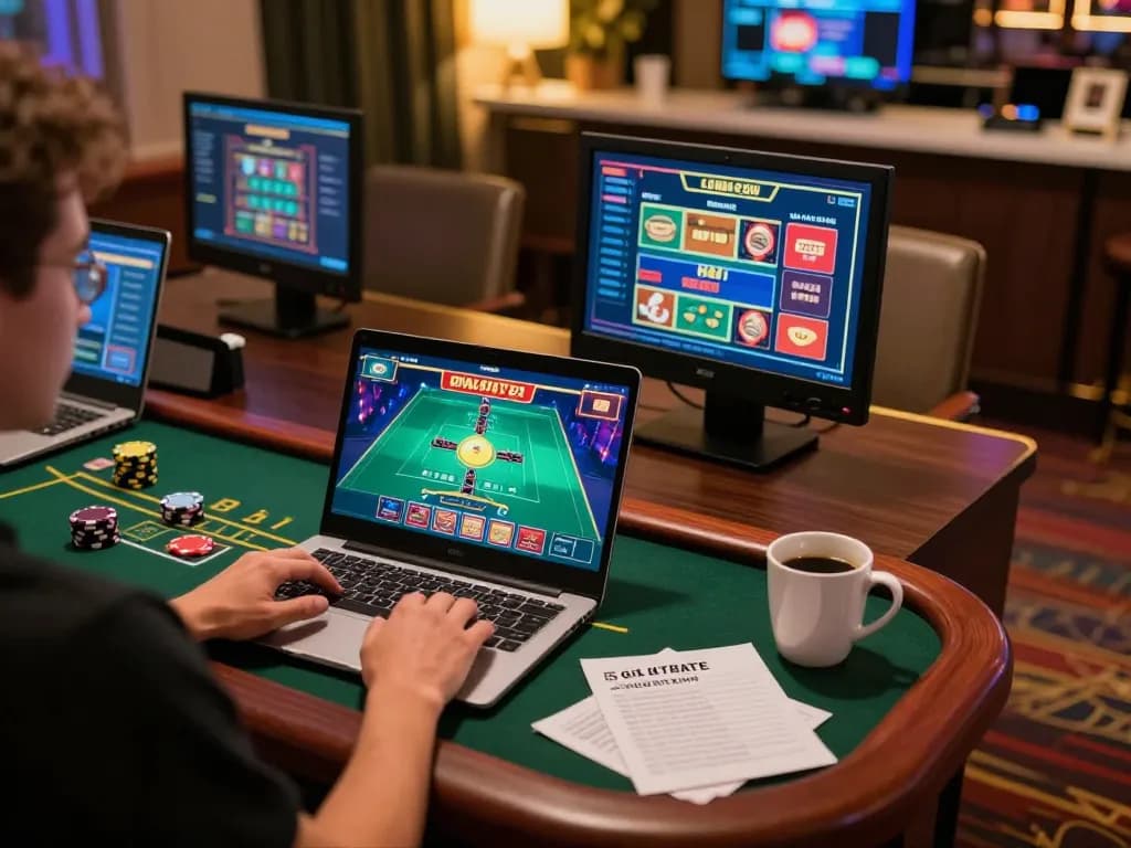 Engaging with Casino DOLA789's live dealer games while managing bankroll on a laptop.