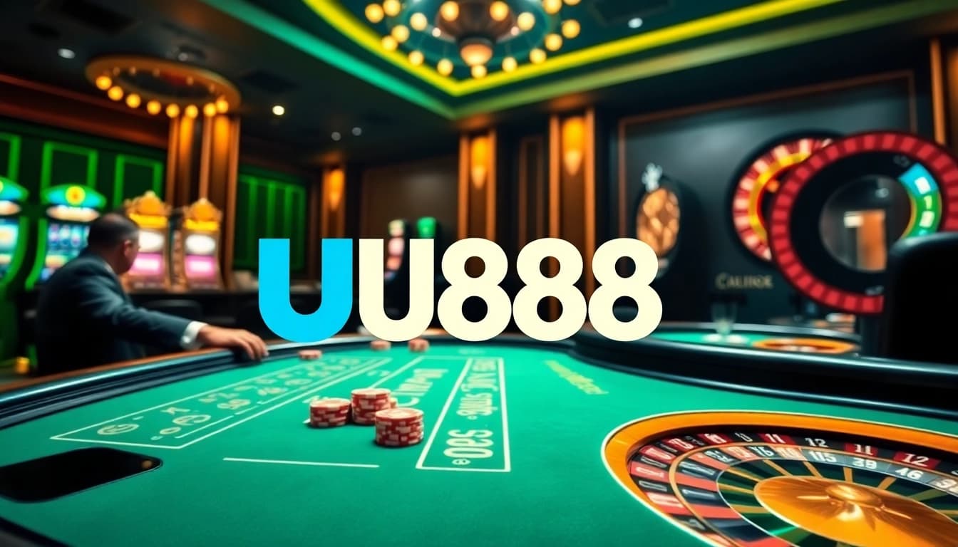 Experience thrilling gaming action at U888 with roulette, poker, and sleek casino tables.