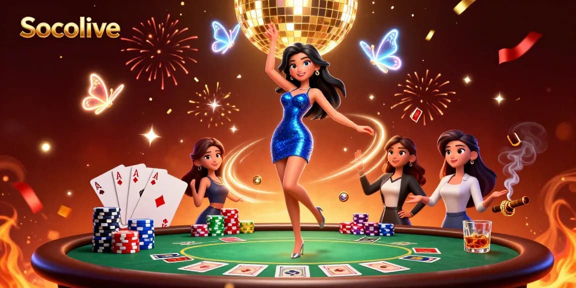 Socolive offers an engaging experience with vibrant casino elements, showcasing dynamic gameplay and the thrill of poker.