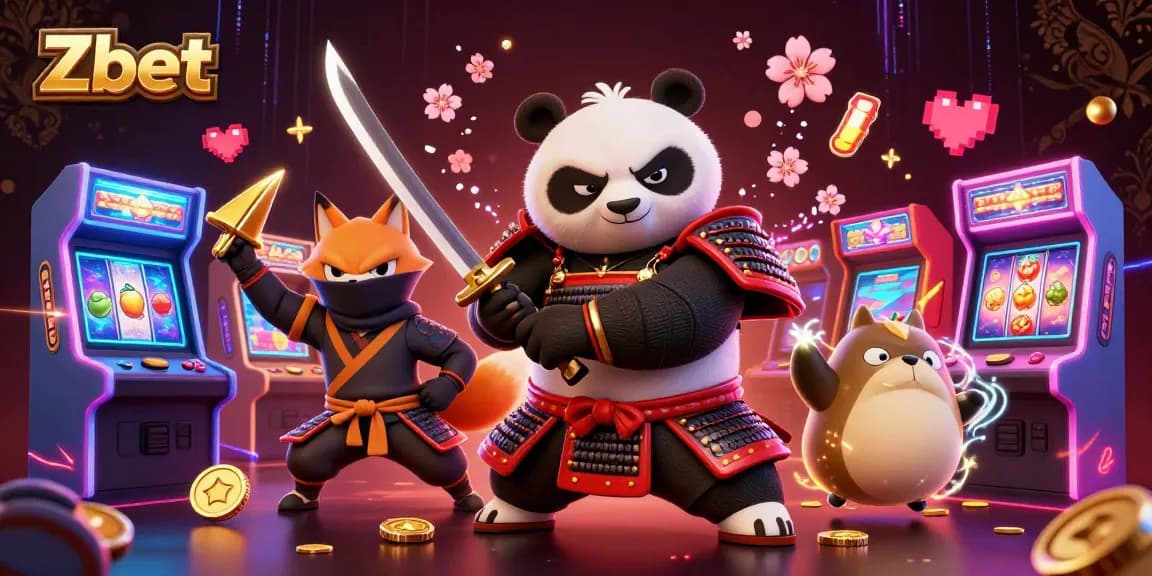 Zbet creates excitement with a dynamic casino scene featuring animated characters and vibrant gaming elements.
