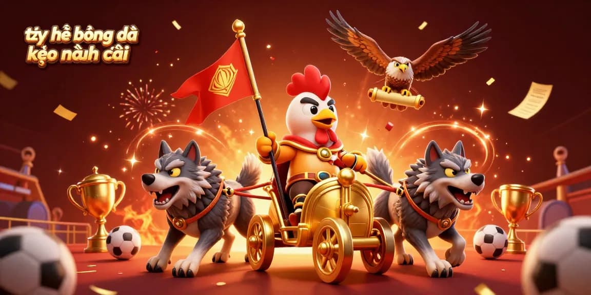 Engage with tỷ lệ bóng đá kèo nhà cái through this vibrant sports betting illustration featuring dynamic elements.
