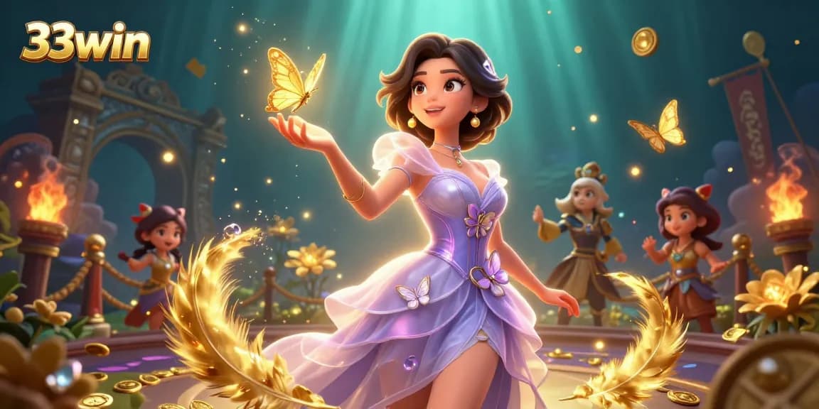 Engage in thrilling games with 33win featuring stunning visuals of casino excitement and golden treasures.