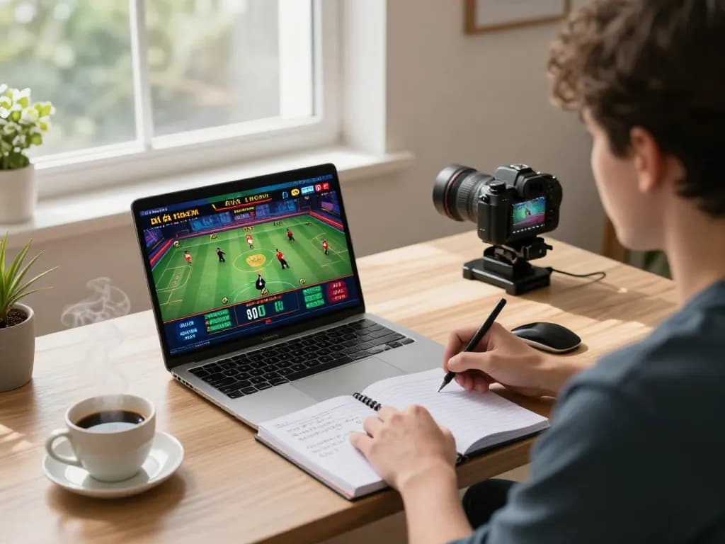 Engaged user streaming Đá gà thomo live match from home, showcasing strategic gameplay.
