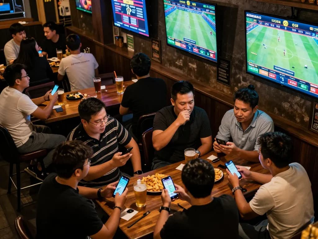 Engage in keo nha cai 5 betting strategies with friends at a lively sports pub, where excitement meets camaraderie.