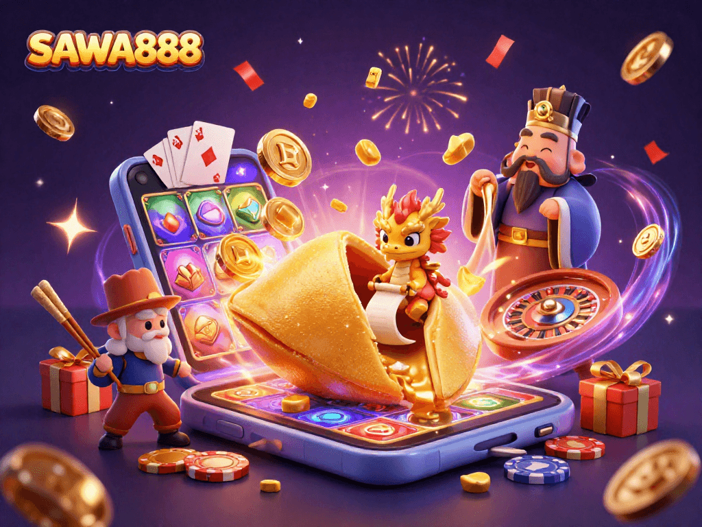 Experience thrilling gameplay at SAWA888 with golden fortune cookie adventure and exciting slot games.