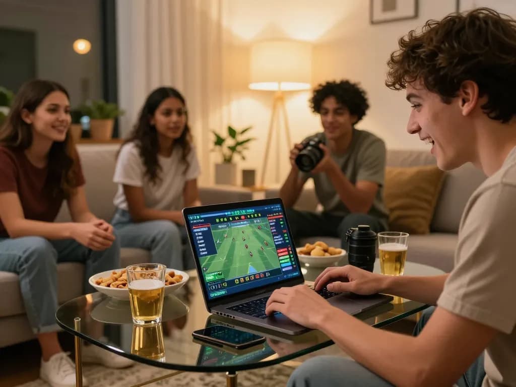 79king player engaging in exciting sports betting while enjoying a social atmosphere with friends.