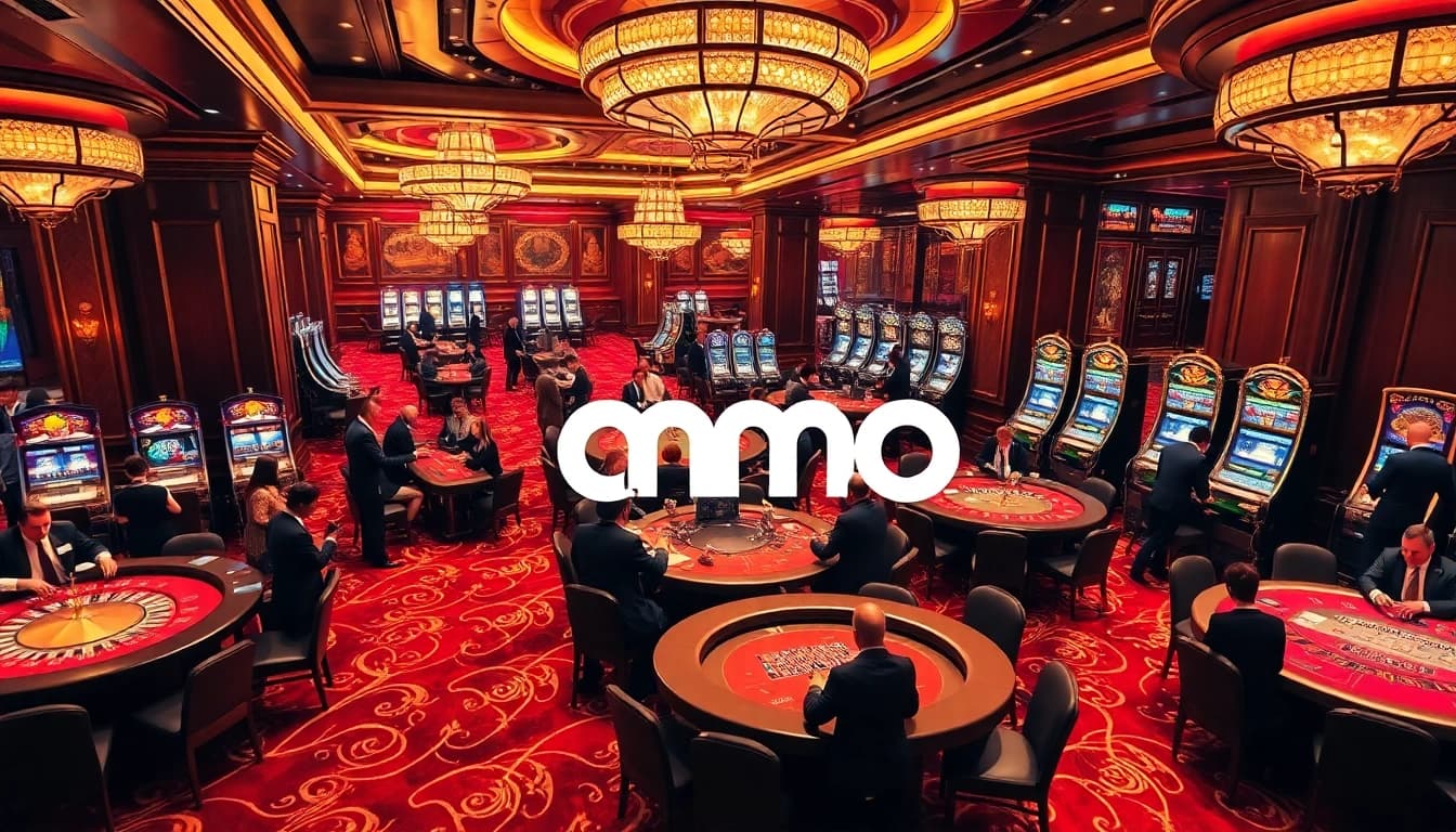 Players enjoying the excitement of mmoo casino games at luxurious tables.