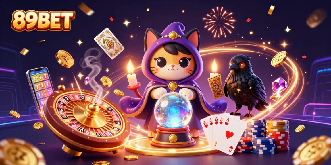 Engage in thrilling casino action at 89BET with a magical scene capturing excitement!