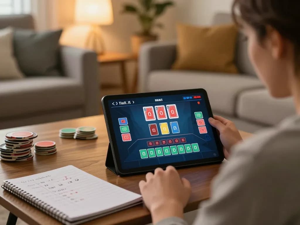man88ink user placing strategic bets in an engaging online blackjack game from home.