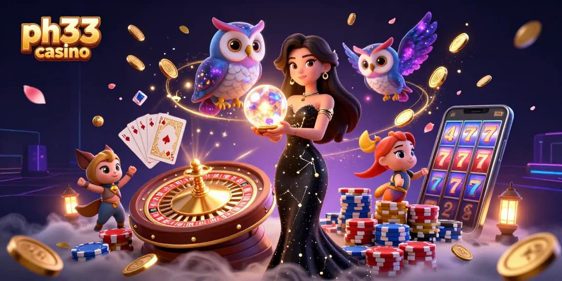 Engage with ph33 casino through vibrant 3D illustration showcasing thrilling gameplay and stunning visuals.