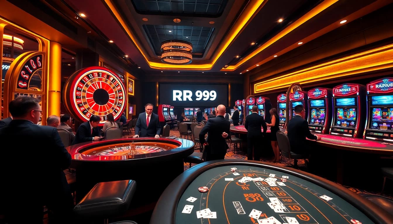 Experience thrilling gameplay at RR99 with vibrant slots and a dynamic roulette table.