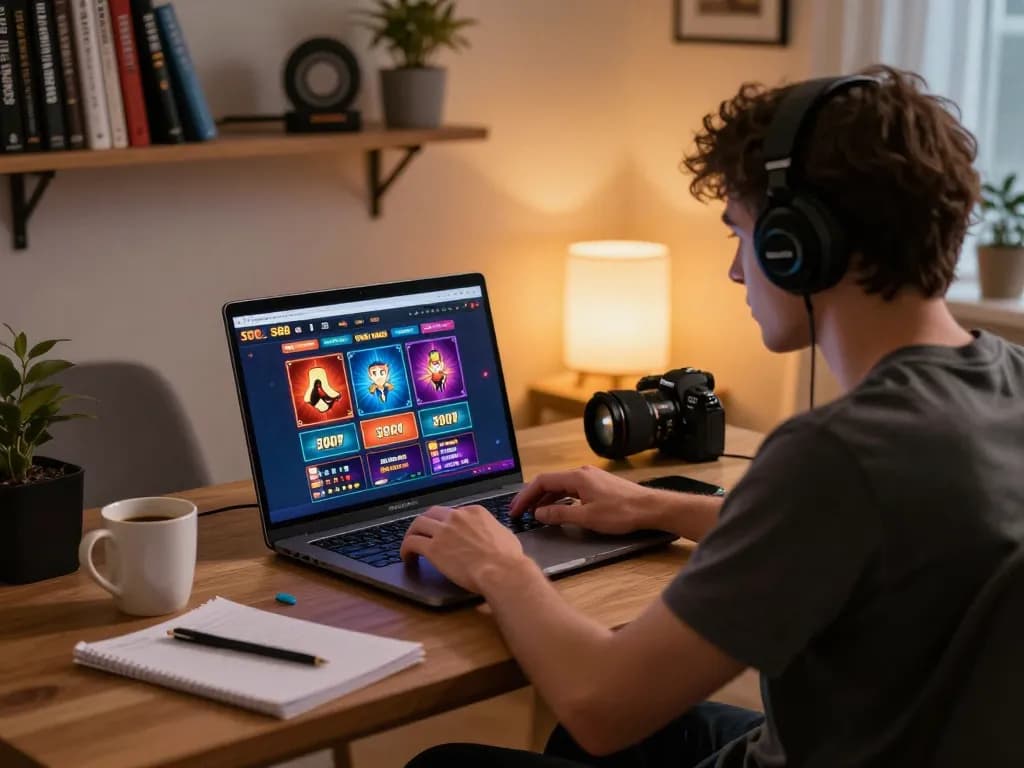 Engaging gameplay on SC88 online casino platform shows a player strategizing at their home.