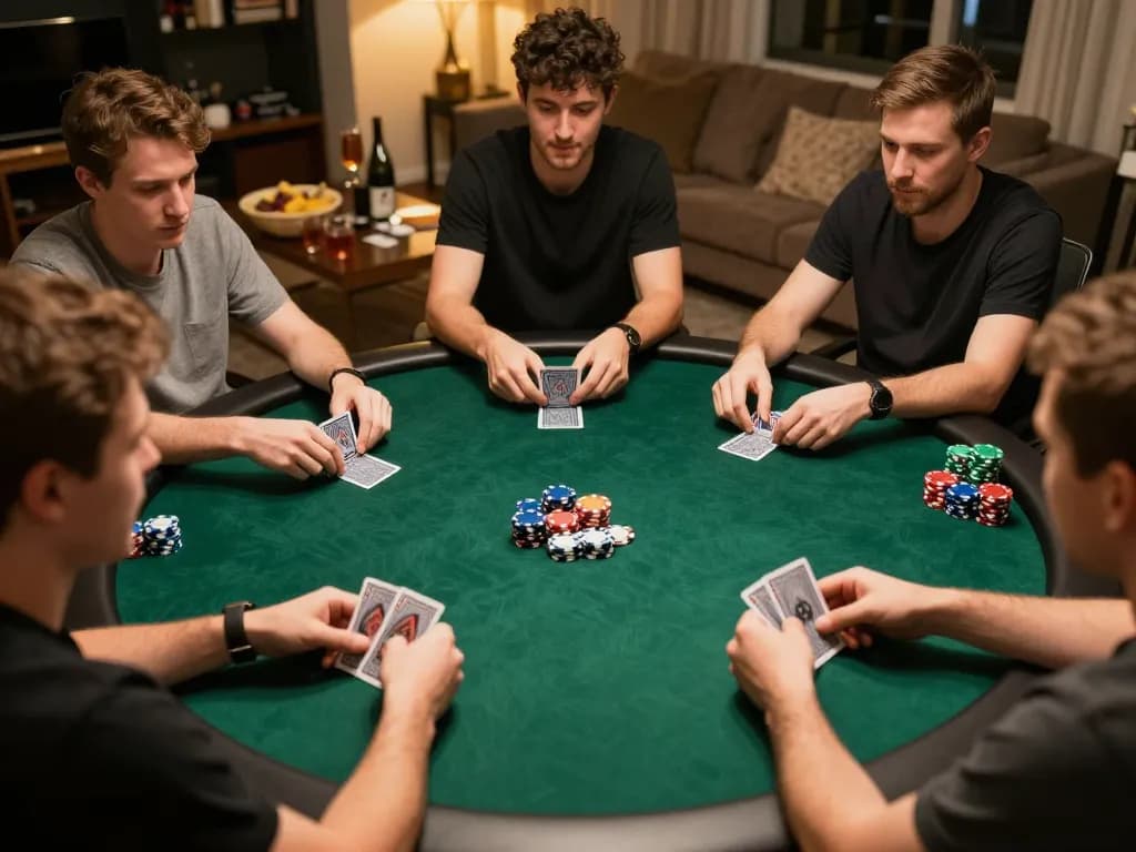 Players engaging in online poker at trang chủ MAX88, showcasing intense gameplay and friendly competition