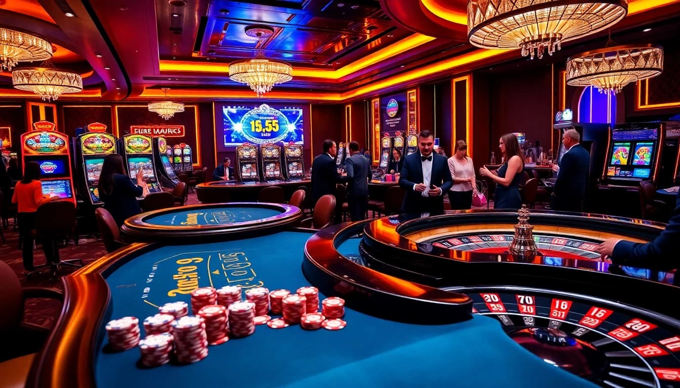 Experience the thrill of gaming at BL555 with luxurious casino tables and high-stakes players.