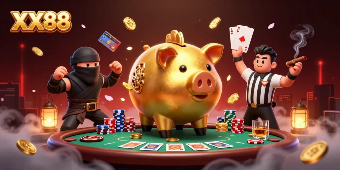 Experience the thrill at XX88 with vibrant casino scenes featuring exciting gameplay elements.