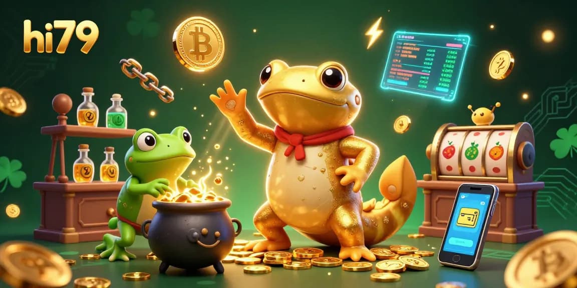 Experience winning strategies at hi79 with gold coins, cauldrons, and animated slot elements in a vibrant casino.