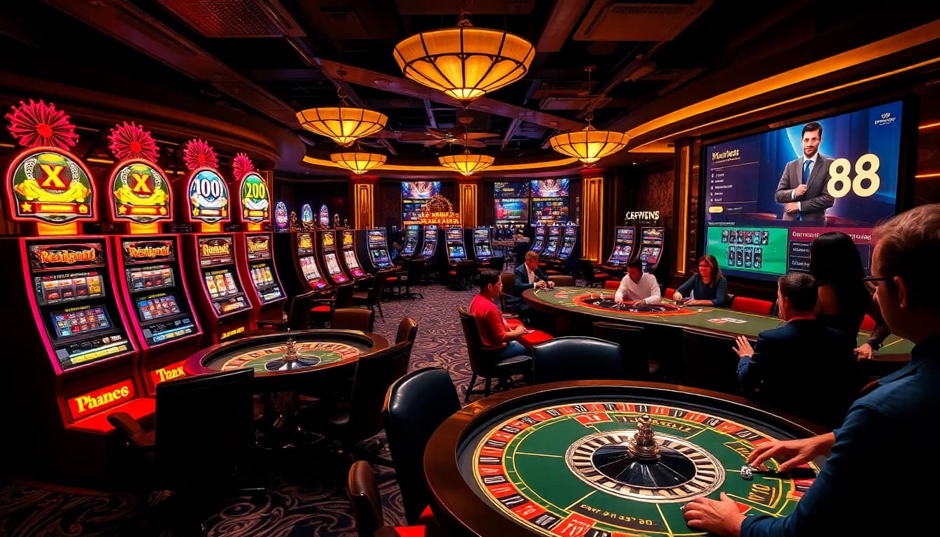 Players enjoying a thrilling game at the casino with exciting elements related to X 88.
