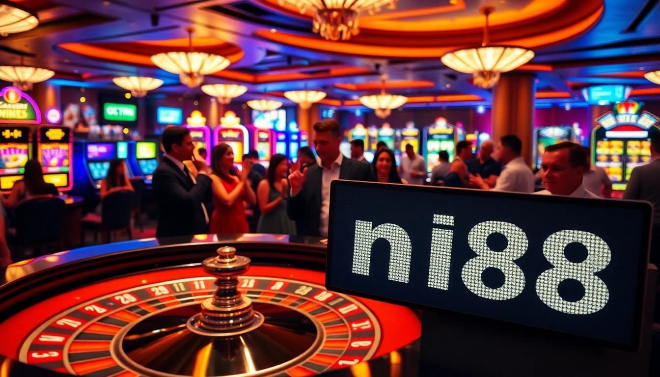 Experience the thrill of n188 casino gaming with vibrant roulette and poker action.