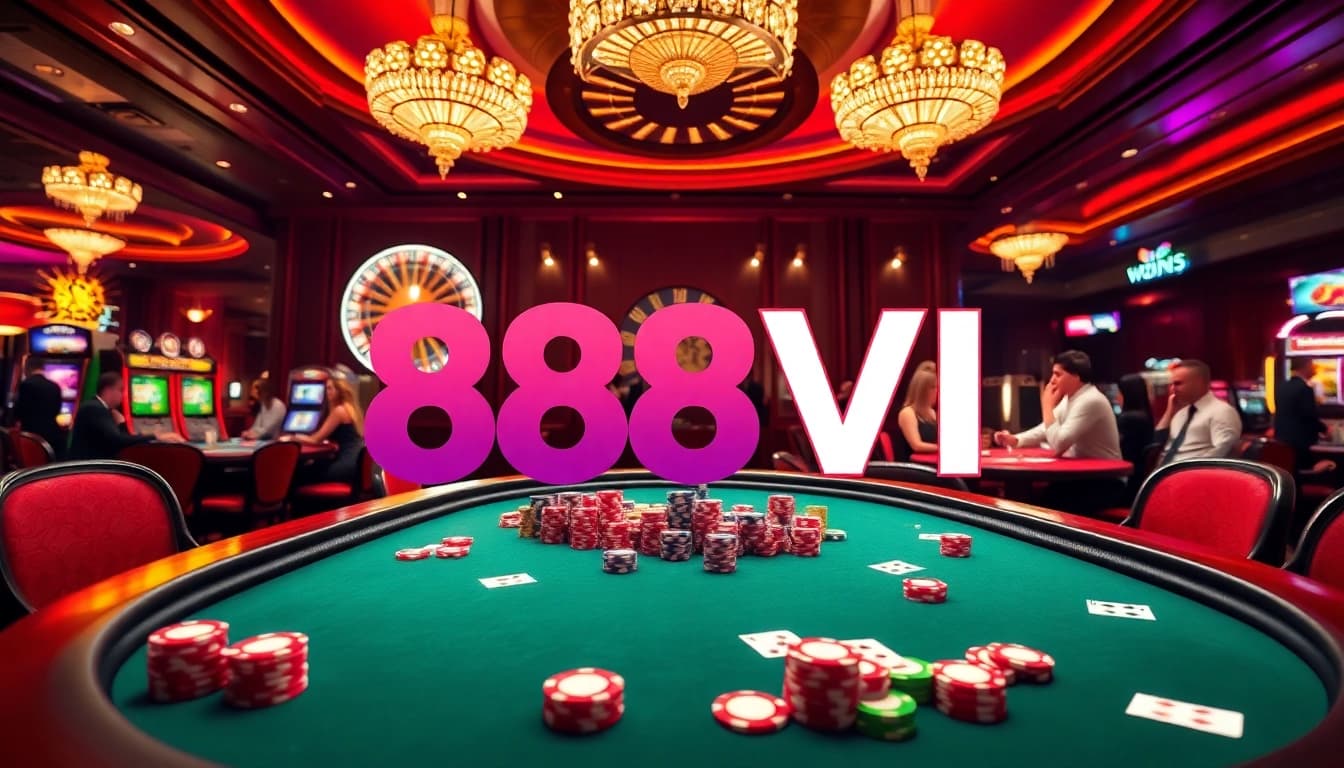 Experience exciting gameplay at 888VI with vibrant casino tables and thrilling games