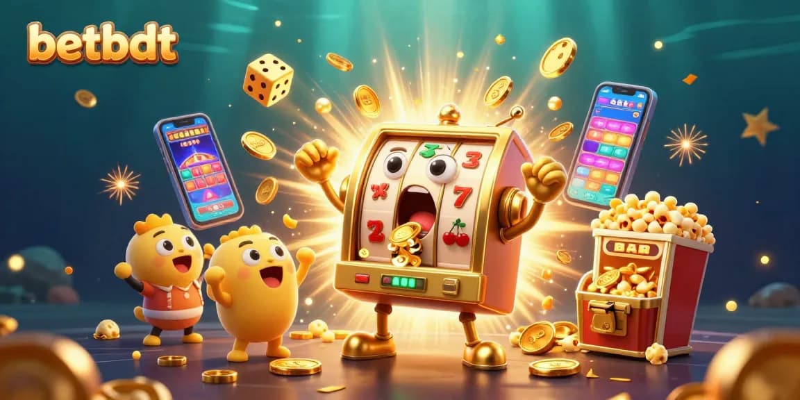 Experience the excitement at betbdt as the jackpot explodes with coins and cheerful slot machines