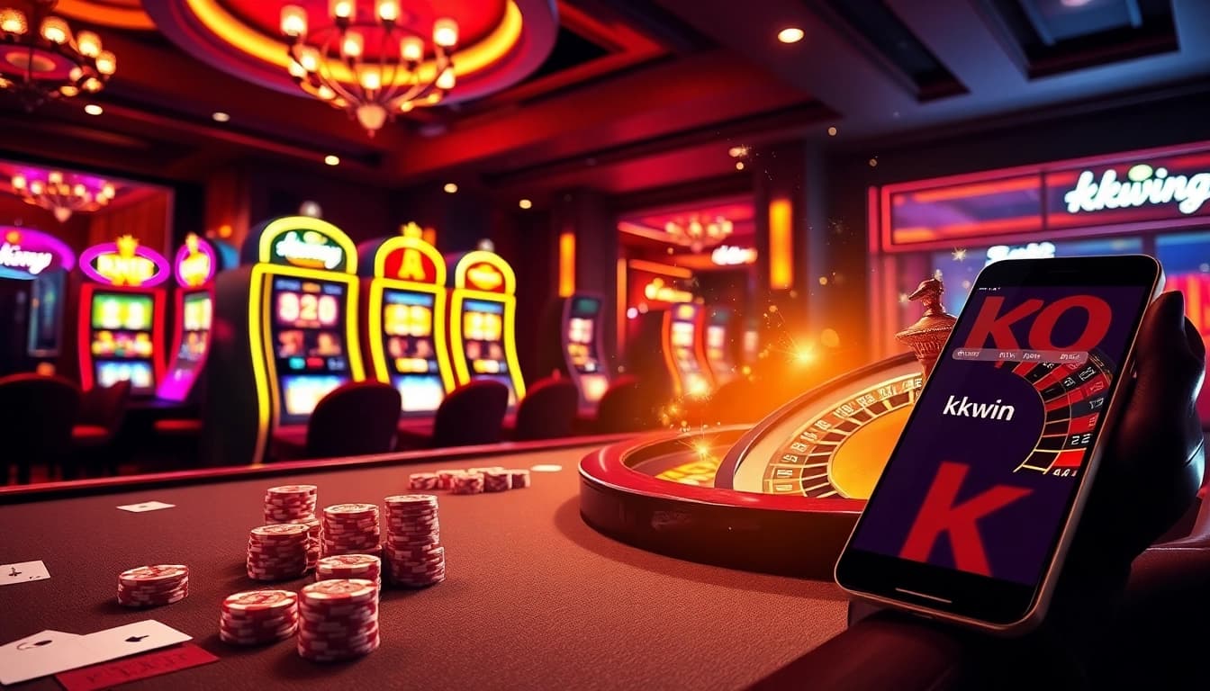 Engaging kkwin online casino scene with vibrant casino elements and modern technology.