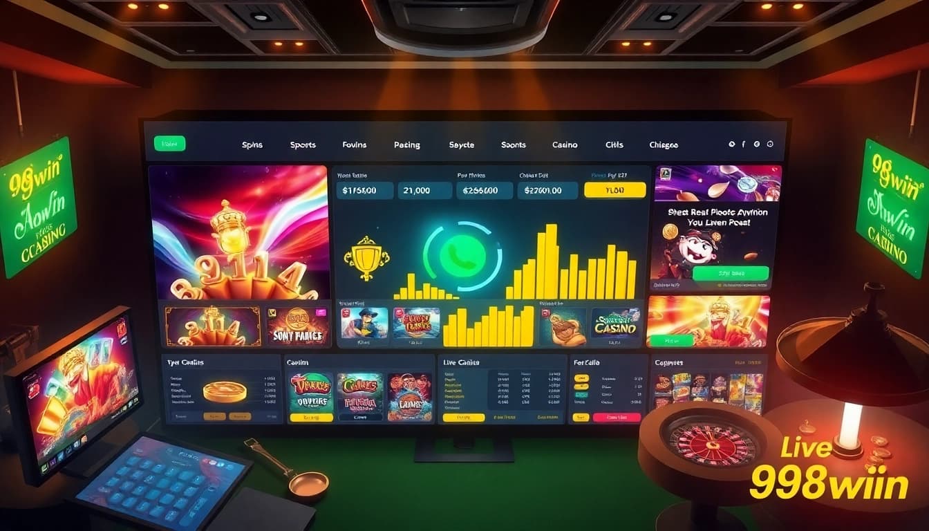 Engaging interface of the 98win online casino showcasing diverse games and vibrant colors.