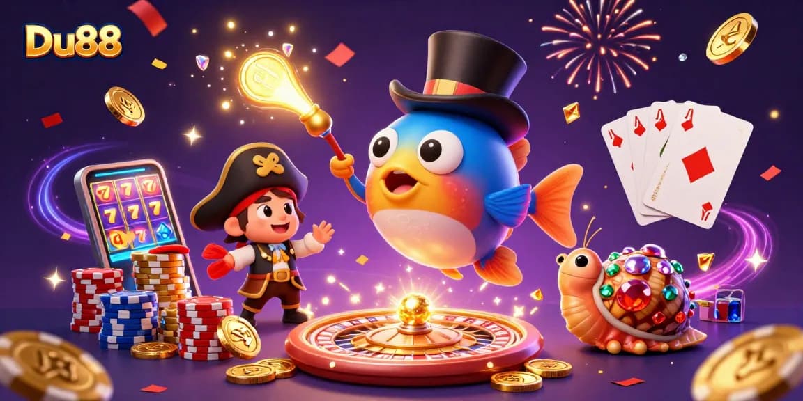 Du88 engages players with a vibrant underwater casino scene featuring characters and dazzling gaming elements.