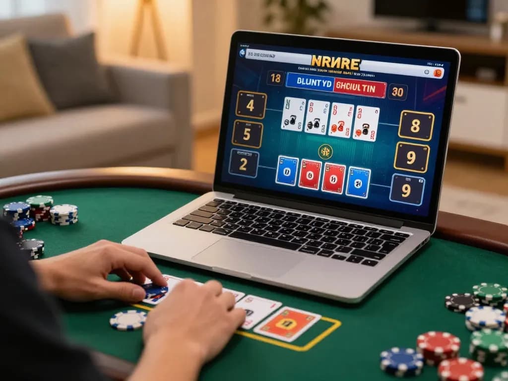 Player engages in online gaming session at NOHU, focused on live dealer blackjack