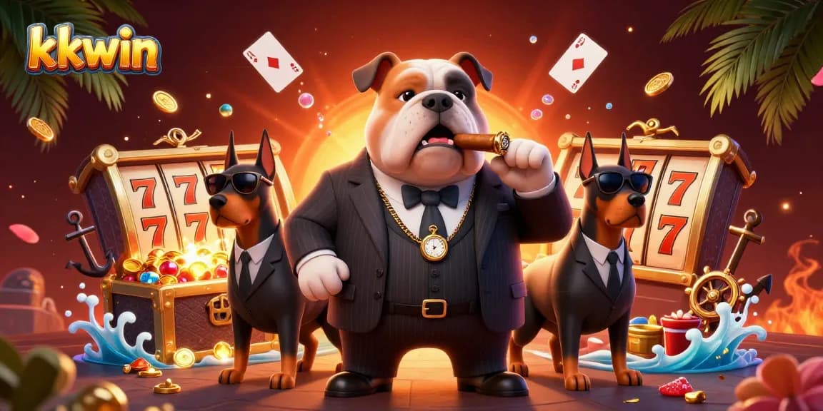Experience the thrill of kkwin with vibrant slot games and dynamic casino action in this 3D illustration.
