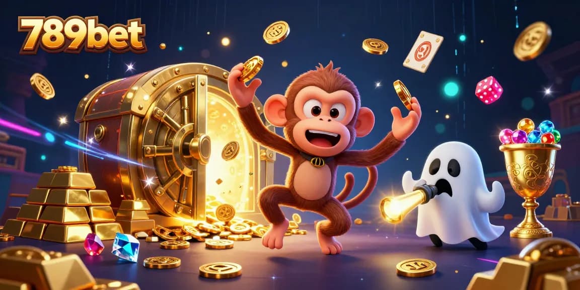 Experience thrilling moments at 789bet with the animated showdown between a ghost-hunter puppy and a mischievous monkey.