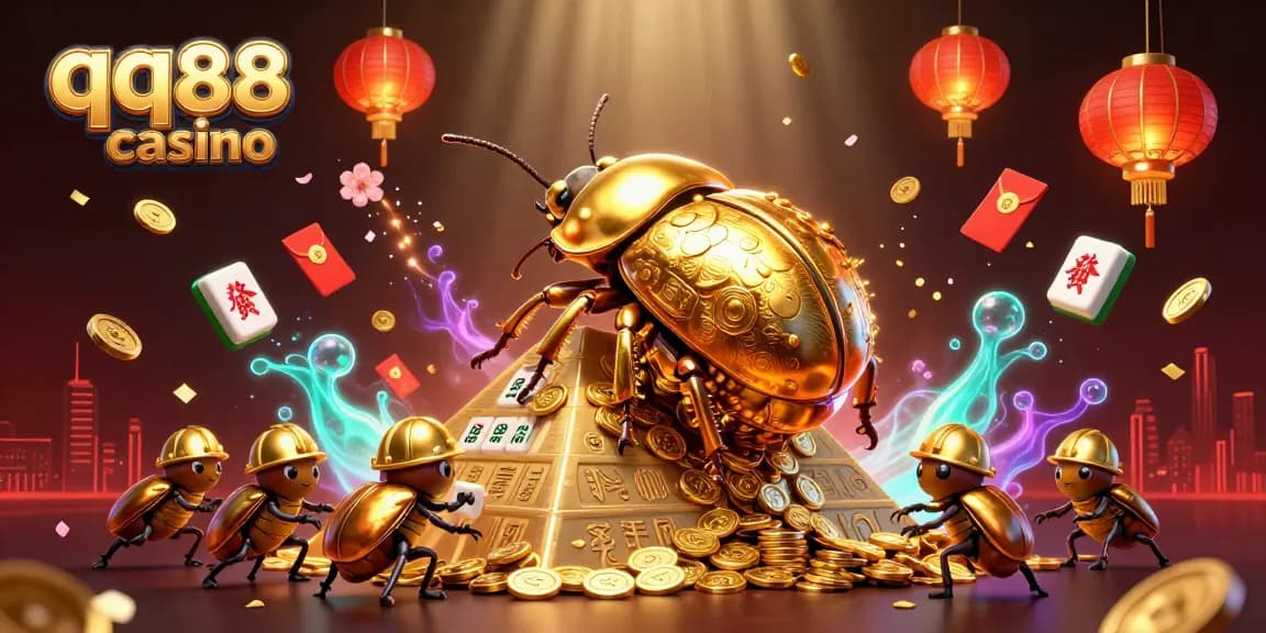 Experience the excitement of qq88 casino with golden coins and dynamic gaming elements.