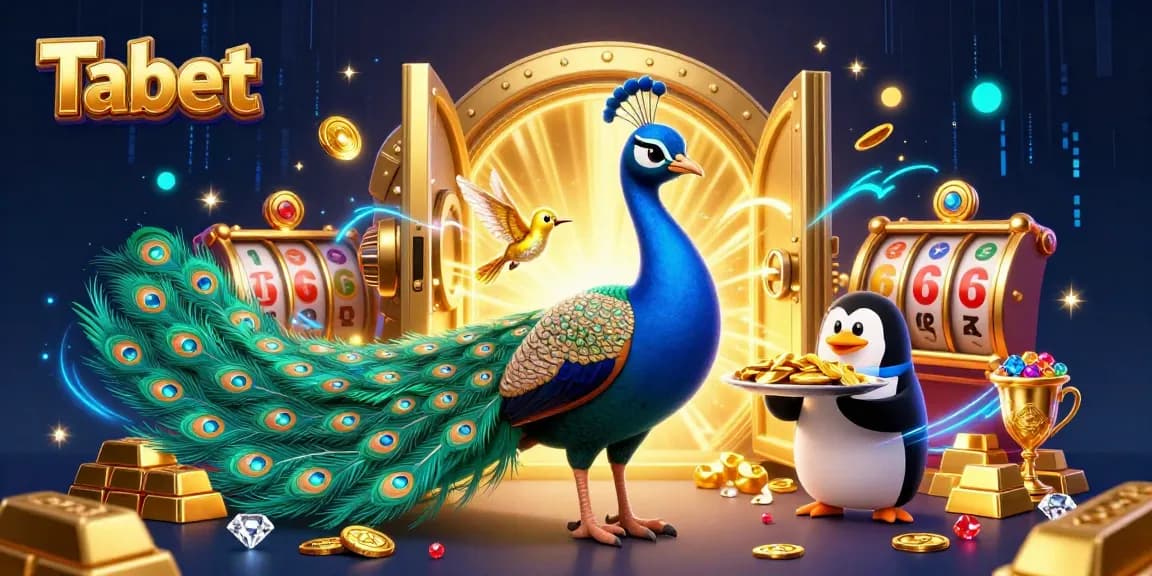 Experience Tabet's lively casino magic with vibrant cartoon characters and glittering treasures.