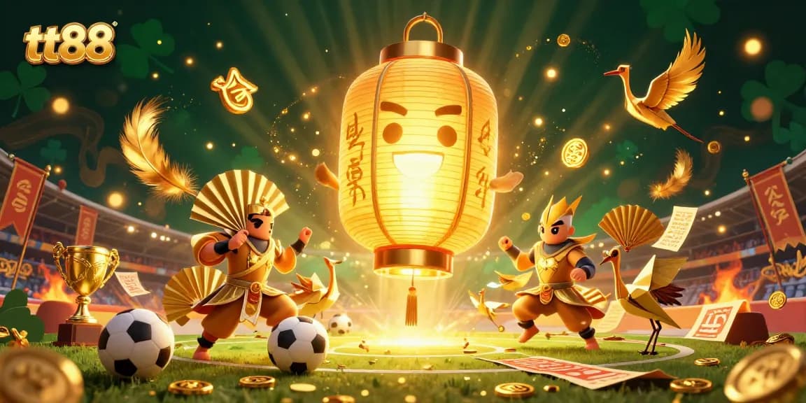 Experience thrilling betting action at tt88 in a festive sports arena surrounded by magical elements.