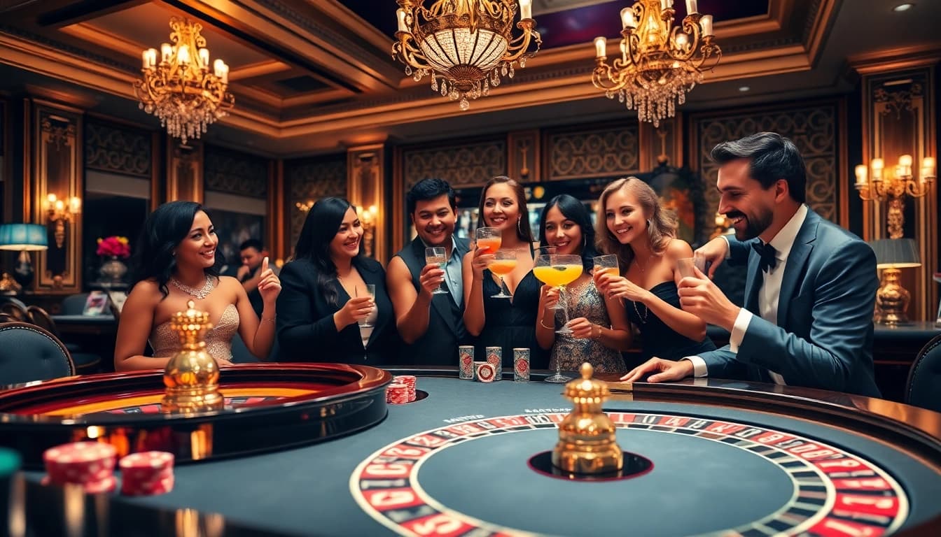 Players engaging in a high-stakes blackjack game at f168 vip casino table with luxury ambiance.