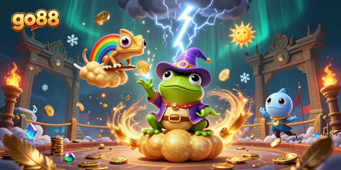 Experience thrilling wins at go88 with a dynamic casino illustration featuring vibrant gaming elements.