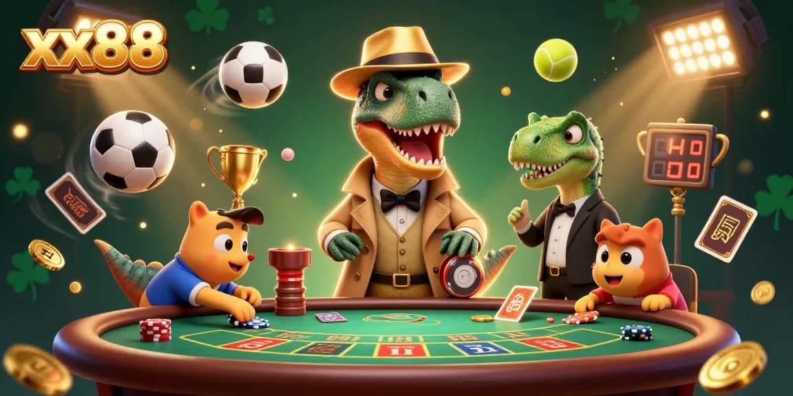 Betting with xx88's hidden velociraptor card counter at a blackjack table in a lively casino scene.