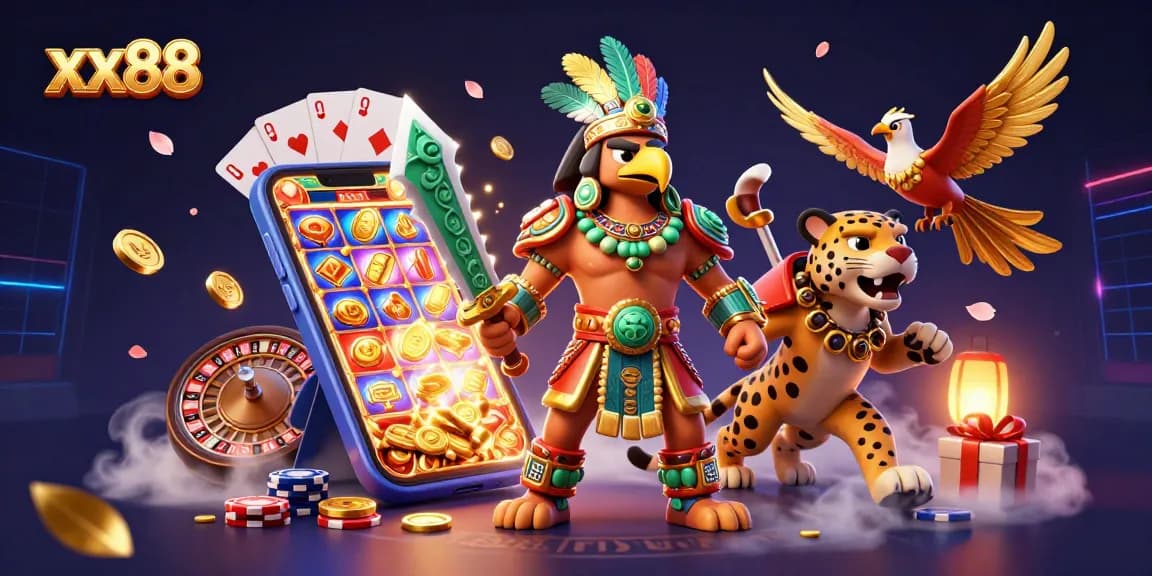 Experience thrilling gameplay at xx88 with vibrant slot games and animated characters.